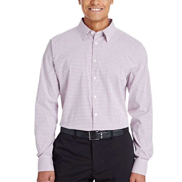 CrownLux Performance® Men's Micro Windowpane Woven Shirt Thumbnail